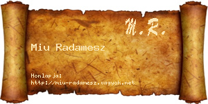 Miu Radamesz névjegykártya